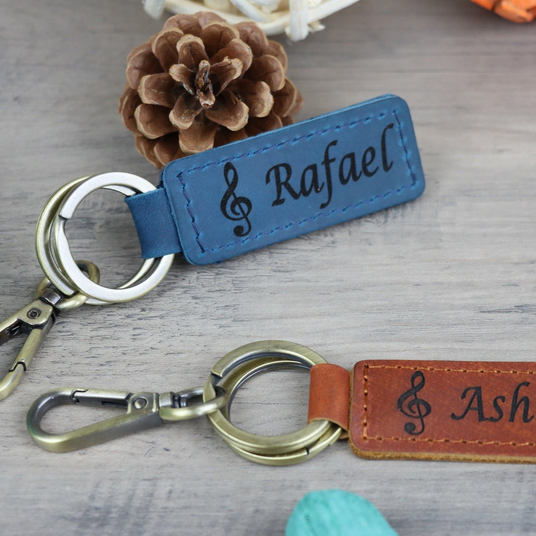 Personalized Treble Clef Music Keychains-Lucasgift