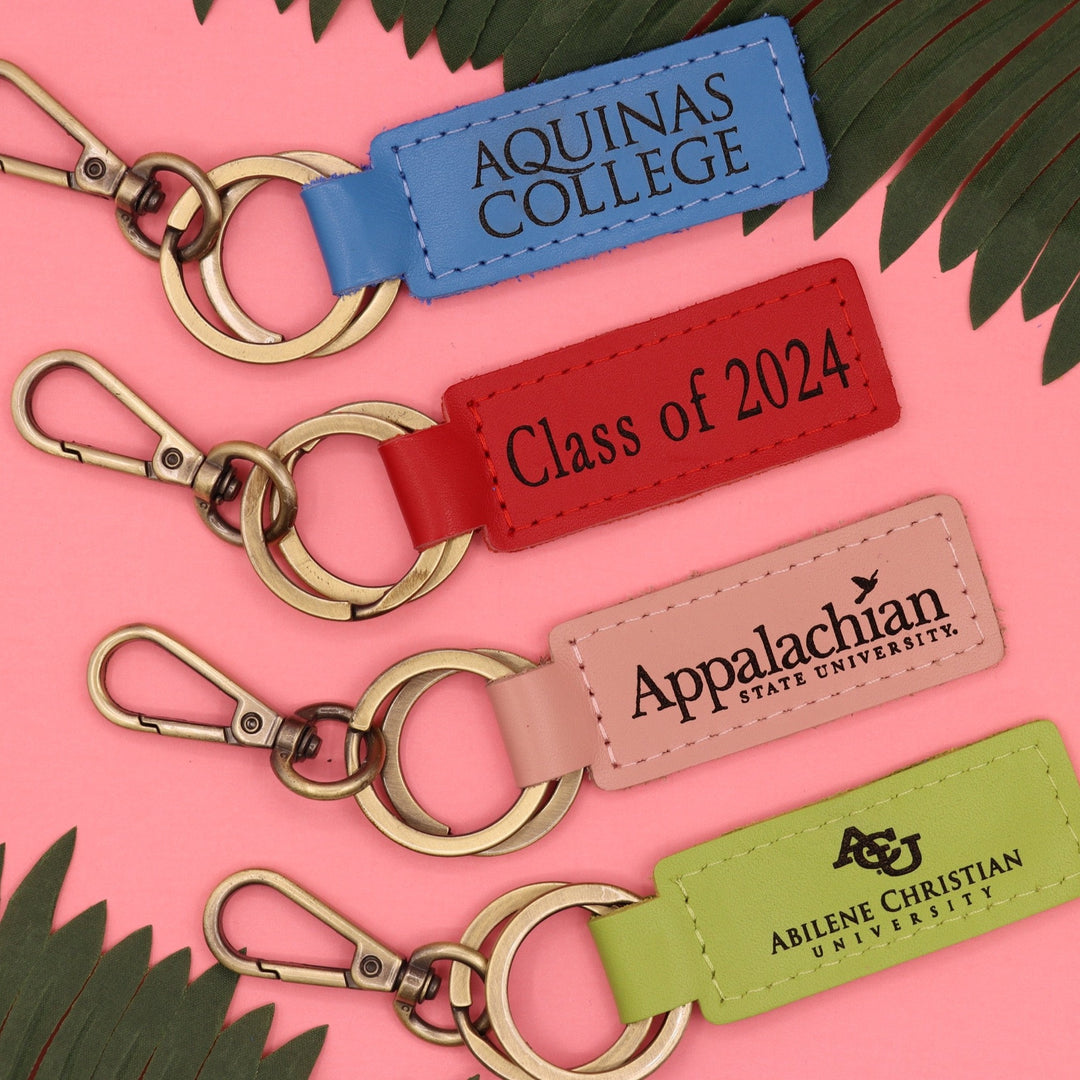 Colorful Leather University Keychain-Lucasgift