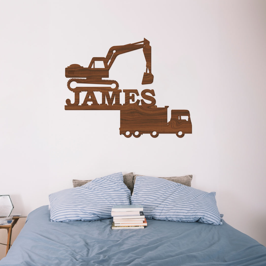 Construction Wood Name Sign-Lucasgift