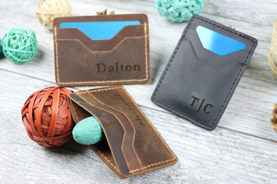 Personalized Leather Card Holder Wallets Collection Cover on Lucasgift