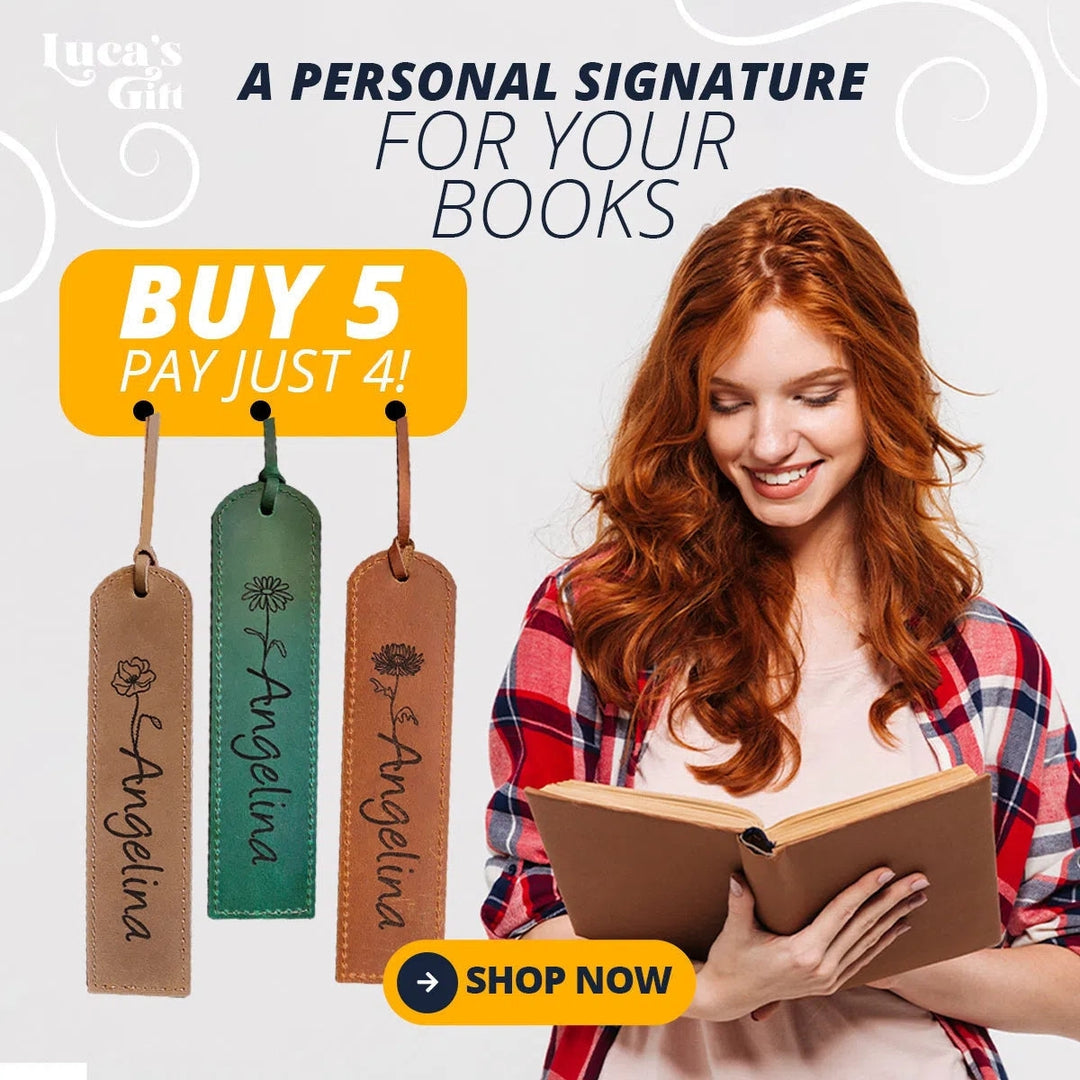 Personalized Leather Bookmarks Collection Cover on Lucasgift