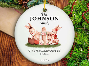 Family Monogram Ornament - Ceramic-One Side Printing- on Lucasgift