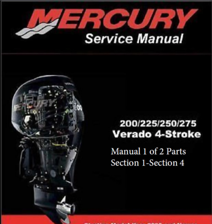 Mercury 200 225 250 275HP Verado (2004) Service manual- on Lucasgift