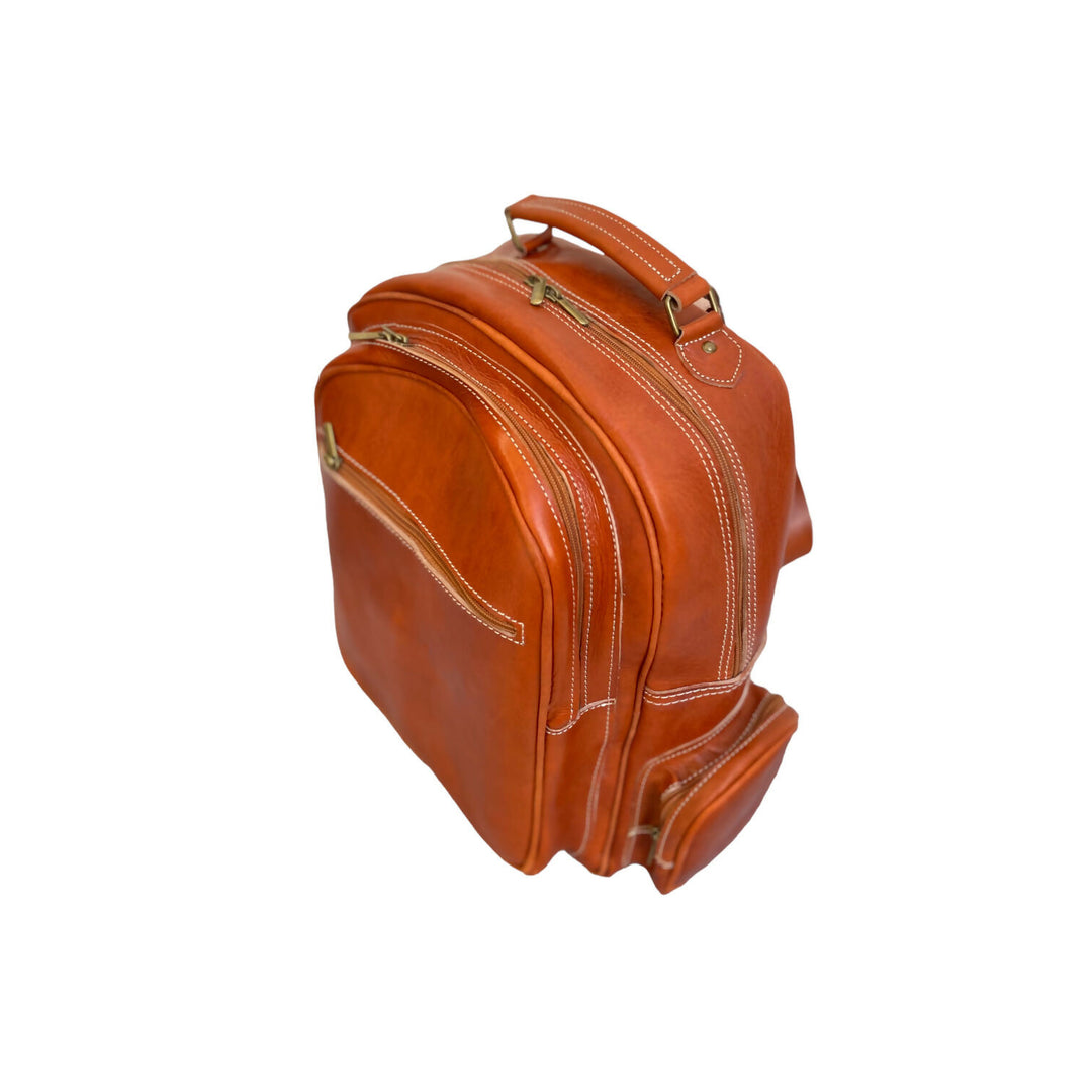 Genuine Leather Backpack Handmade Moroccan High End Work and Travel- on Lucasgift