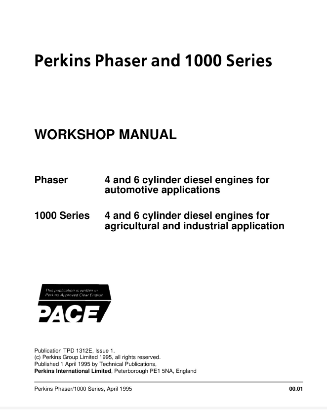 PERKINS ENGINE 4 CYLINDER MODEL 1004-4T SERVICE REPAIR SHOP MANUAL- on Lucasgift