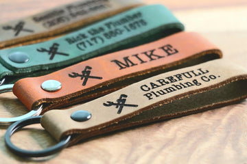 Business Logo Keychain, Custom Leather Keychain- on Lucasgift