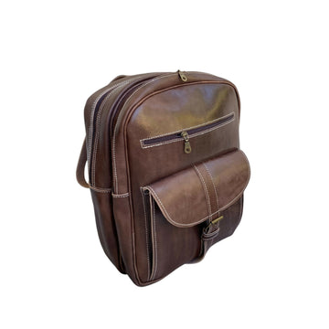 Genuine Leather Backpack Handmade Moroccan Craftsmanship Vintage Professional Style- on Lucasgift