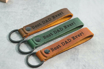 SLIM PAPA KEYCHAIN, Leather Keychain, Papa Gift, Gifts for Papa, Papa CHRISTMAS Gifts, Papa Gifts, Custom Papa Christmas Keychain, Father gift- on Lucasgift