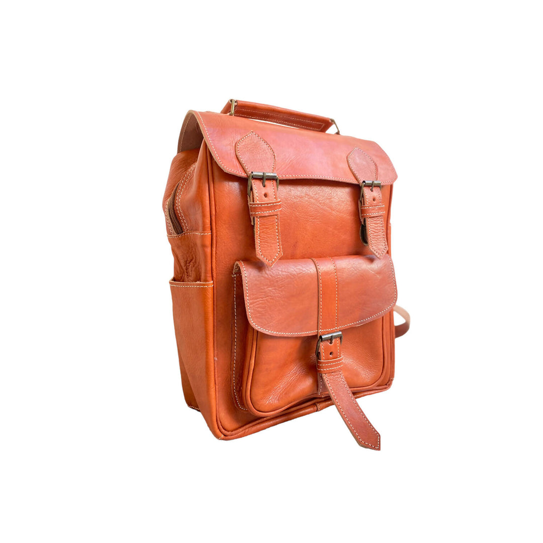 Premium Handmade Genuine Leather Backpack Morocco - Vintage Style- on Lucasgift