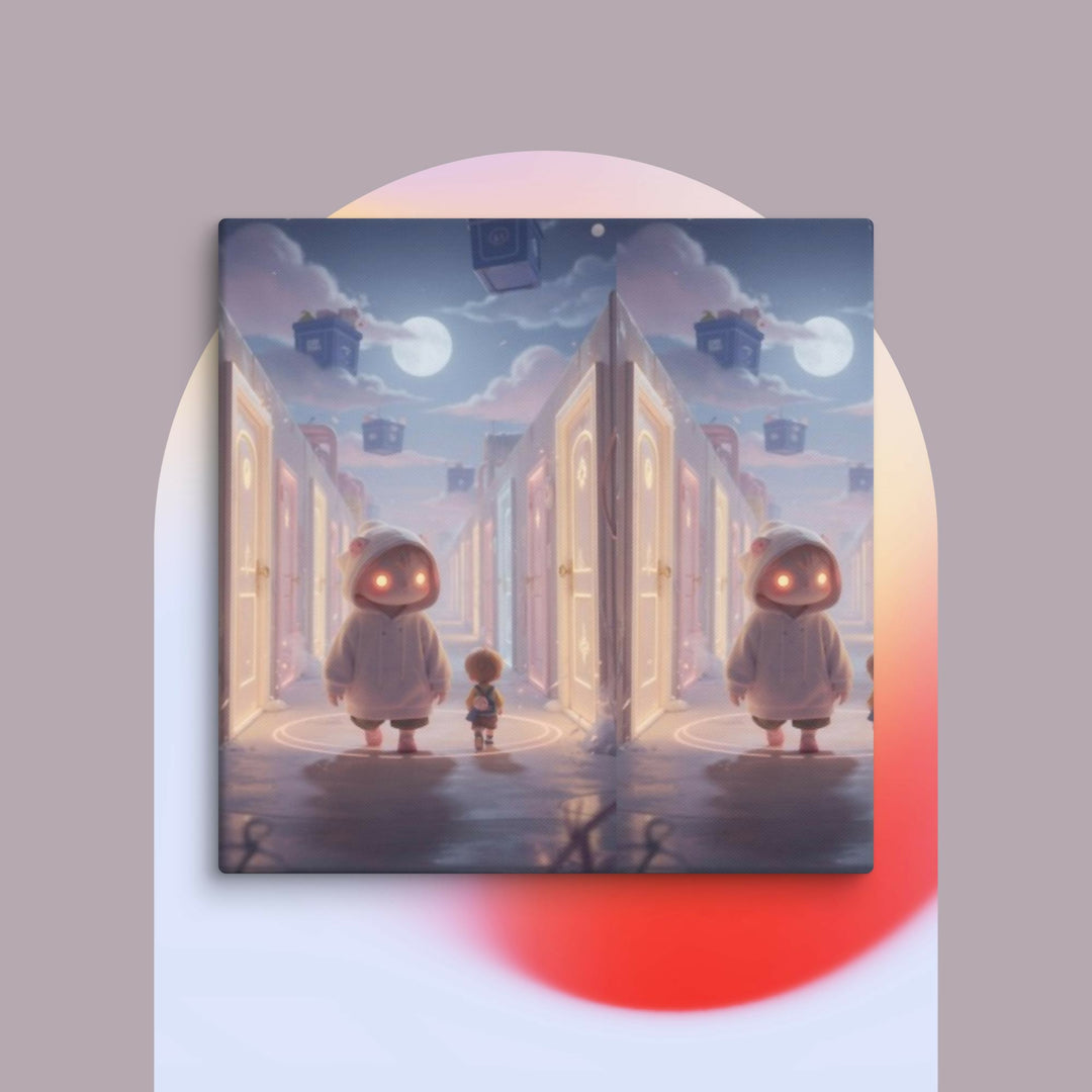 Moonlit Hallway of Endless Wonder Canvas