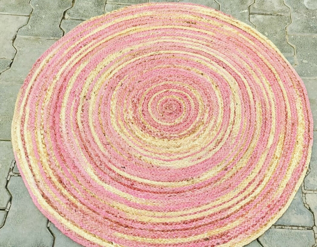 Copy of Sonia Artisan Collections | Natural Jute Scalloped Round Rug | Handmade Rustic Boho Decor- on Lucasgift