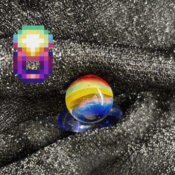 Stardew Valley Galaxy Wedding Ring - Handcrafted Glass Art Statement Ring, Gift for Gamer, Unique Rainbow Planet Ring