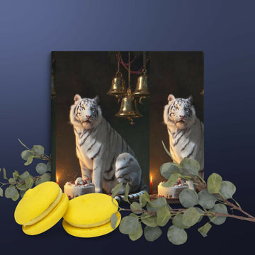 The White Tiger's Candlelit Celebration Canvas