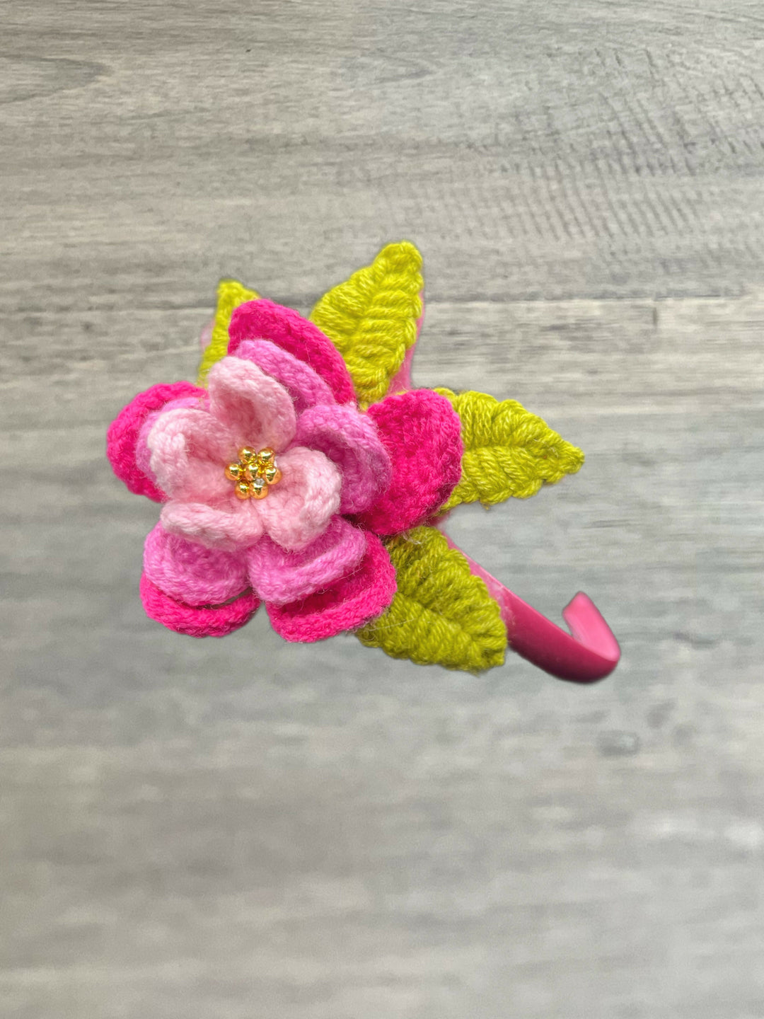 Hand Crocheted Headband - Lily - Pink- on Lucasgift