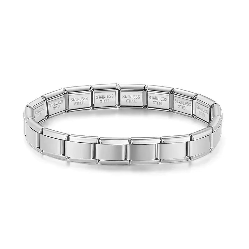Women's Jewelry DIY 9mm Width Itanlian Elastic Charm Bracelet Fashion Stainless Steel Fashion Bangle- on Lucasgift