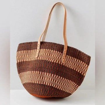 Sisal woven tote bag with zipper Woven sisal straw bag Sisal basket bag Beach bag Office bag African hand woven bag unique gift for her.- on Lucasgift