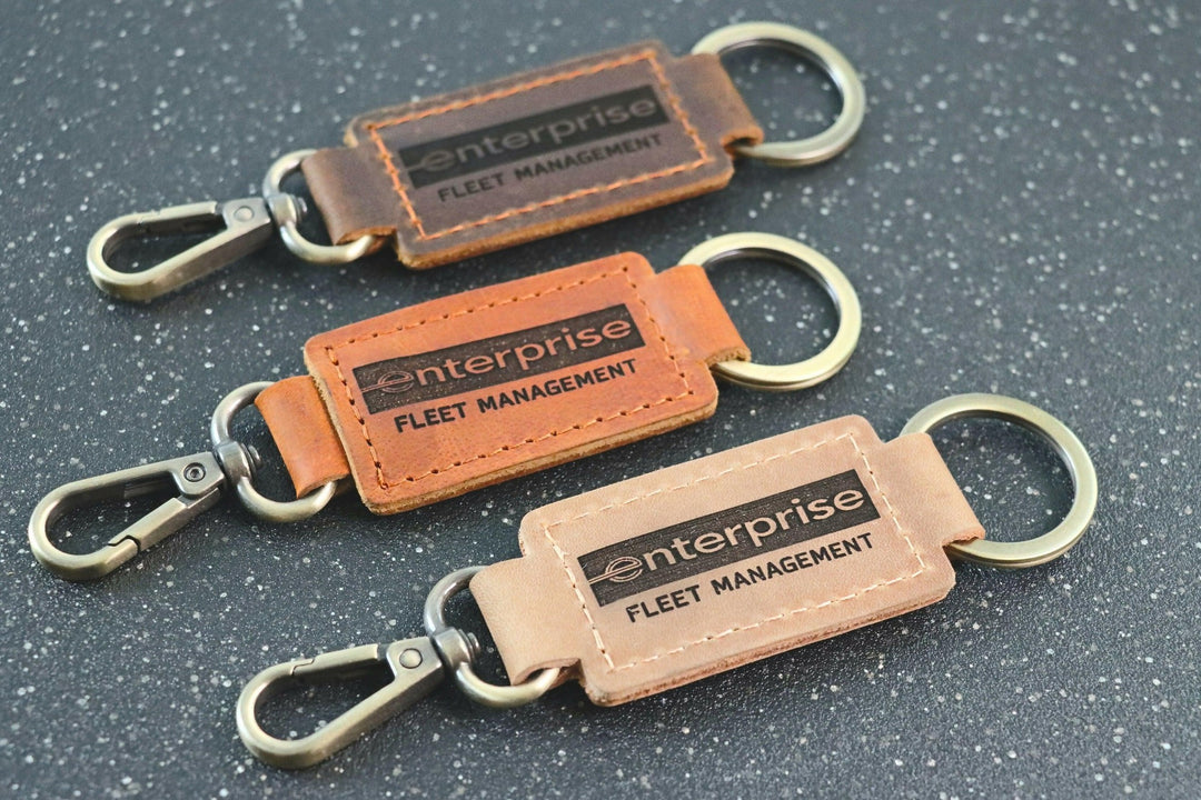 Business Logo Keychain, Custom Leather Keychain- on Lucasgift