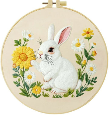 Cross Stitch Kits for Beginners |Rabbit (20cm with frame)- on Lucasgift