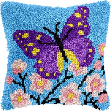 Pillow Cushion Cover Latch Hooking Downloadable Pattern | Butterly-Download Digital Pattern Only- on Lucasgift
