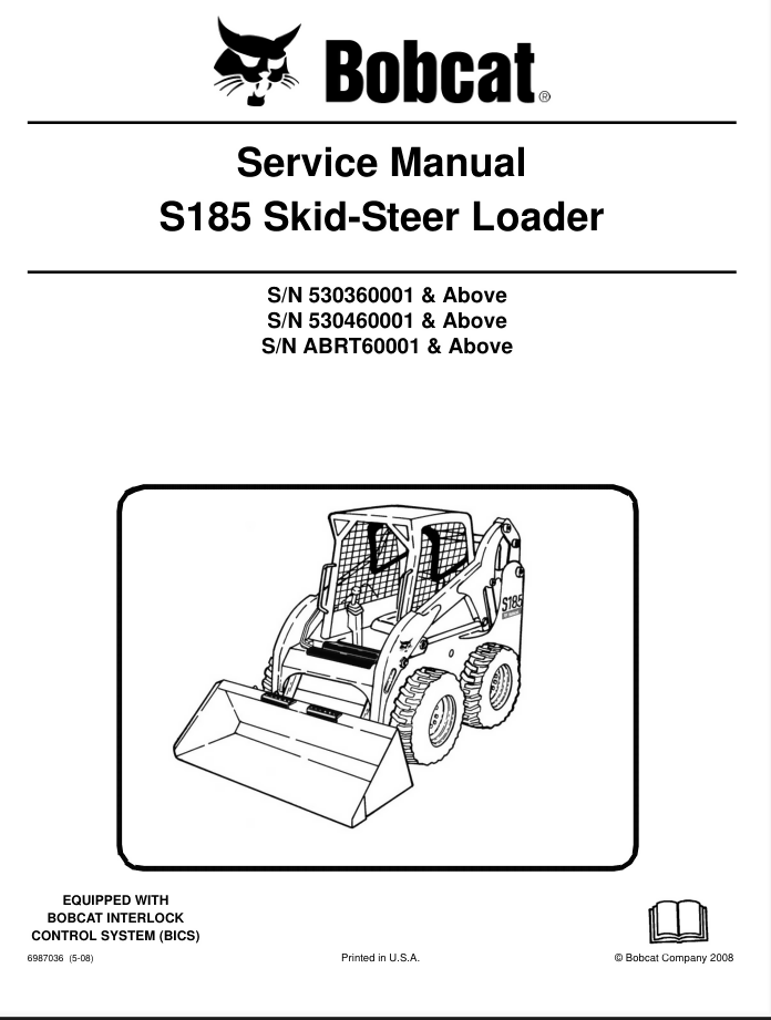 BOBCAT S185 SKID STEER SERVICE REPAIR ENGINE MANUAL- on Lucasgift