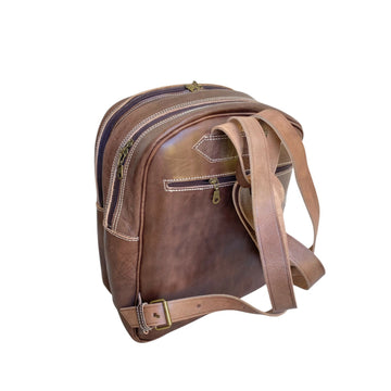 Genuine Leather Backpack Handmade Moroccan Craftsmanship Vintage Professional Style- on Lucasgift