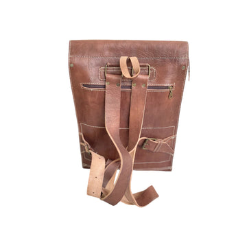 Vintage Moroccan Handcrafted Genuine Leather Backpack - Fez Artisan Premium- on Lucasgift