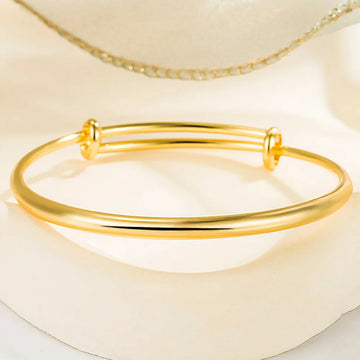 Gold Colour Smooth Surface Bangles Bracelet For Women Luxury Jewelry- on Lucasgift