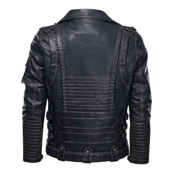 Men's Handmade Cobra Biker Leather Jacket – Premium Genuine Motorcycle Leather Jacket