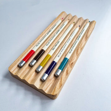 Pencil Holder for Desk Pencil Holder Wooden Tray Pen Stand Wood Office Desk Organizer Christmas Gift, Gift for Him, Office Gift-Oak- on Lucasgift