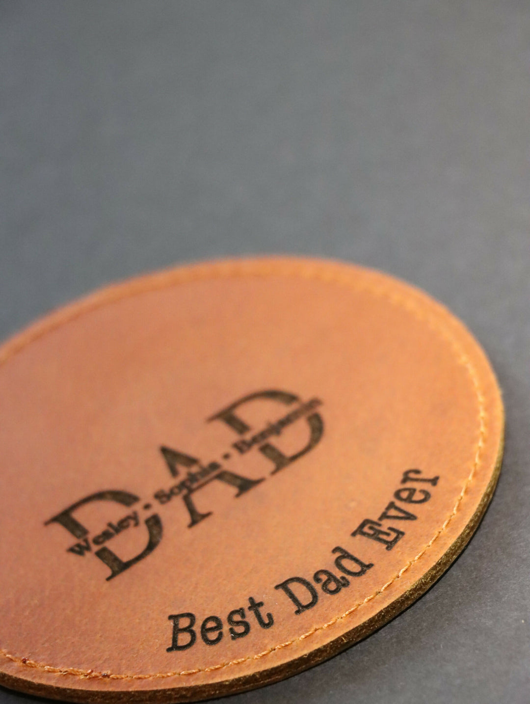 Pack of 8 LEATHER DAD COASTERS for Father's Day- on Lucasgift