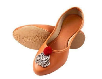 Brown Buckle Jutti: Handmade Punjabi Khussa Shoes- on Lucasgift