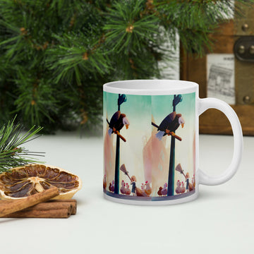 Eagle Watch Over Morning Chores – Cozy 11oz Mug- on Lucasgift