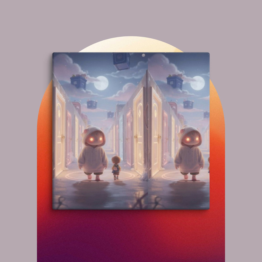 Moonlit Hallway of Endless Wonder Canvas