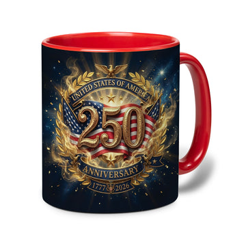 250th American Independence Anniversary Coffee Mug 1776–2026, Patriotic 4th of July Gifts for Men Women, Dad Mom Grandma Grandpa, 11oz 15oz Ceramic Mug