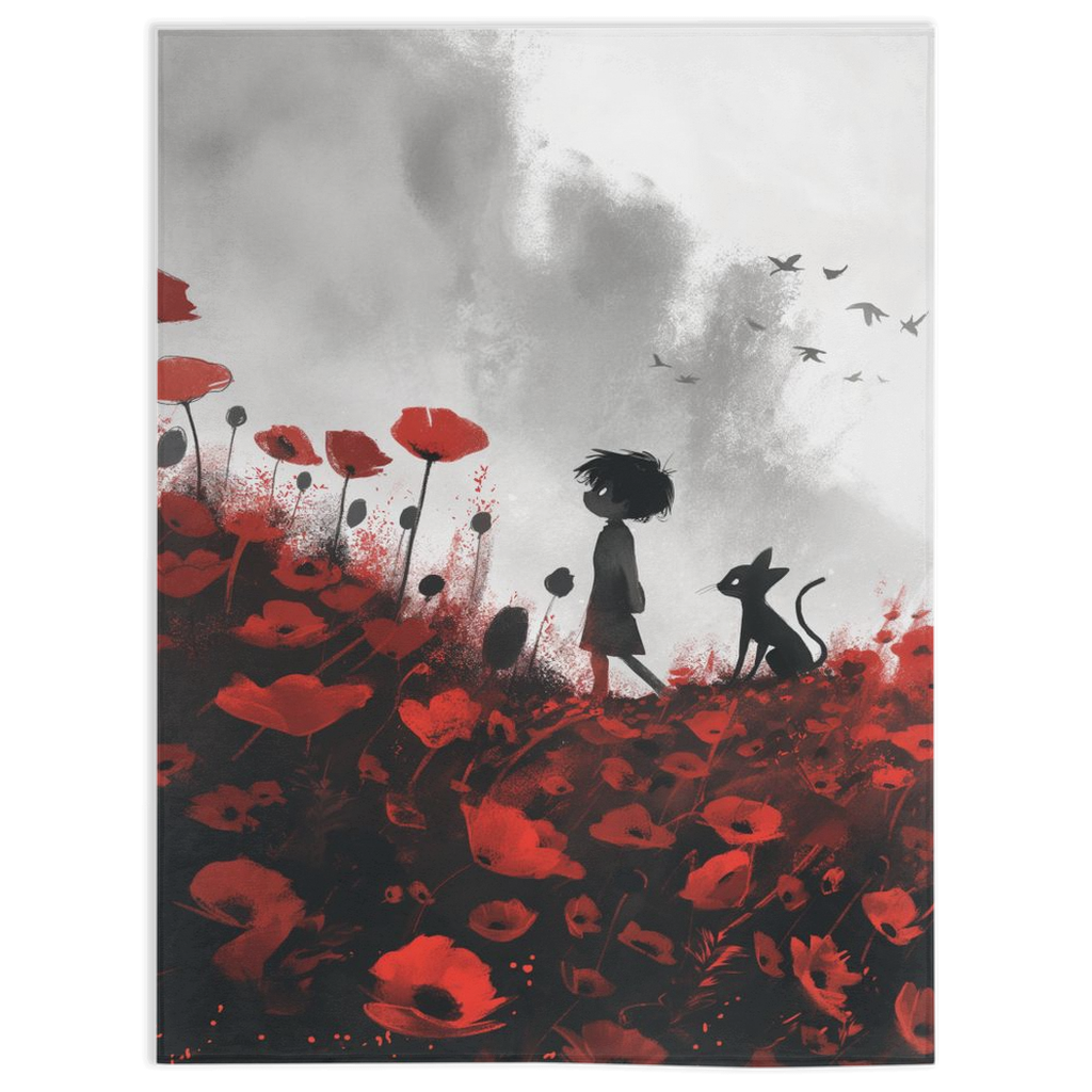 Little boy in the field-30x40 inch-Single Sided on Lucasgift