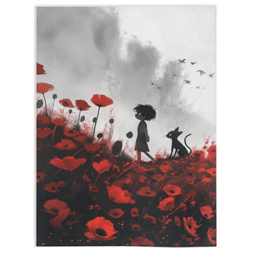 Little boy in the field-30x40 inch-Single Sided on Lucasgift