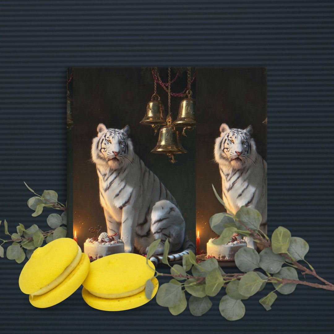 The White Tiger's Candlelit Celebration Canvas
