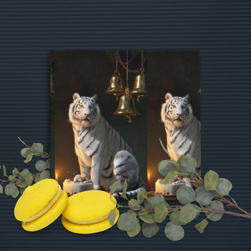 The White Tiger's Candlelit Celebration Canvas