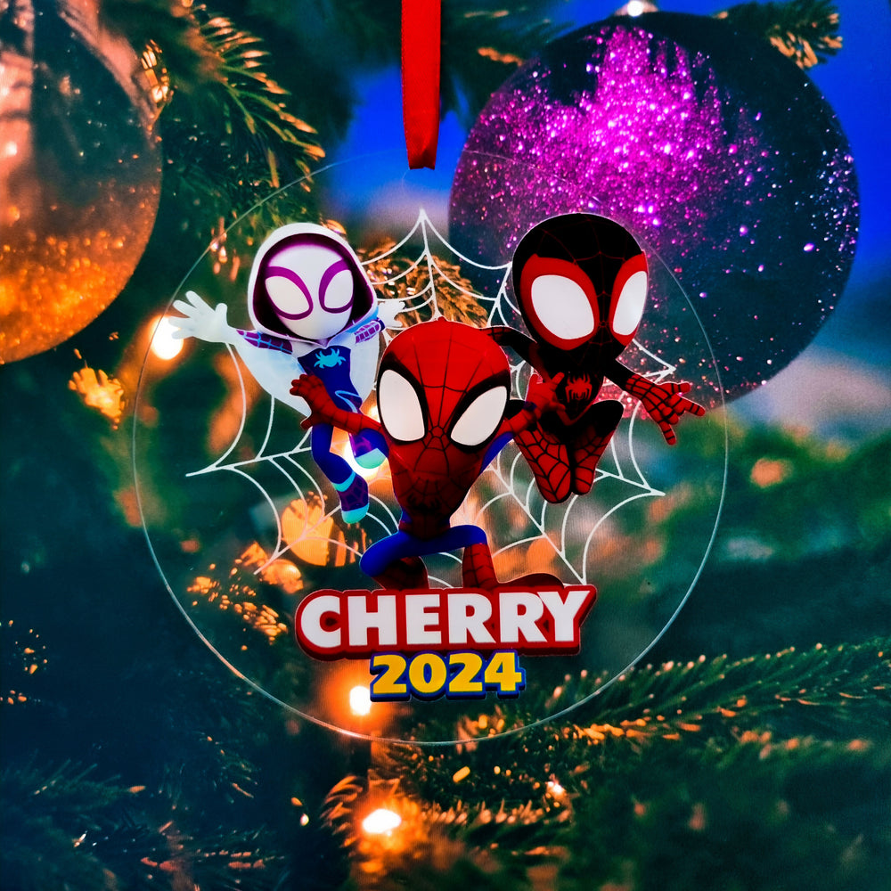Personalized Spidey and His Amazing Friends, Custom Name Spidey Christmas Ornament- on Lucasgift