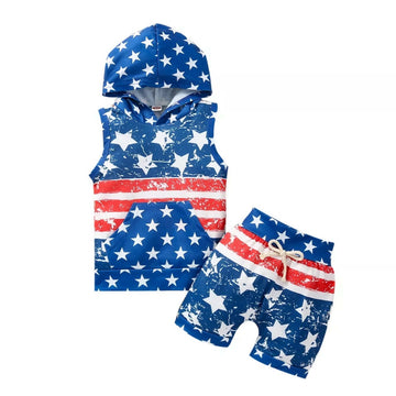 Boutique July 4th Boy Outfit Set-Blue-12-18M on Lucasgift