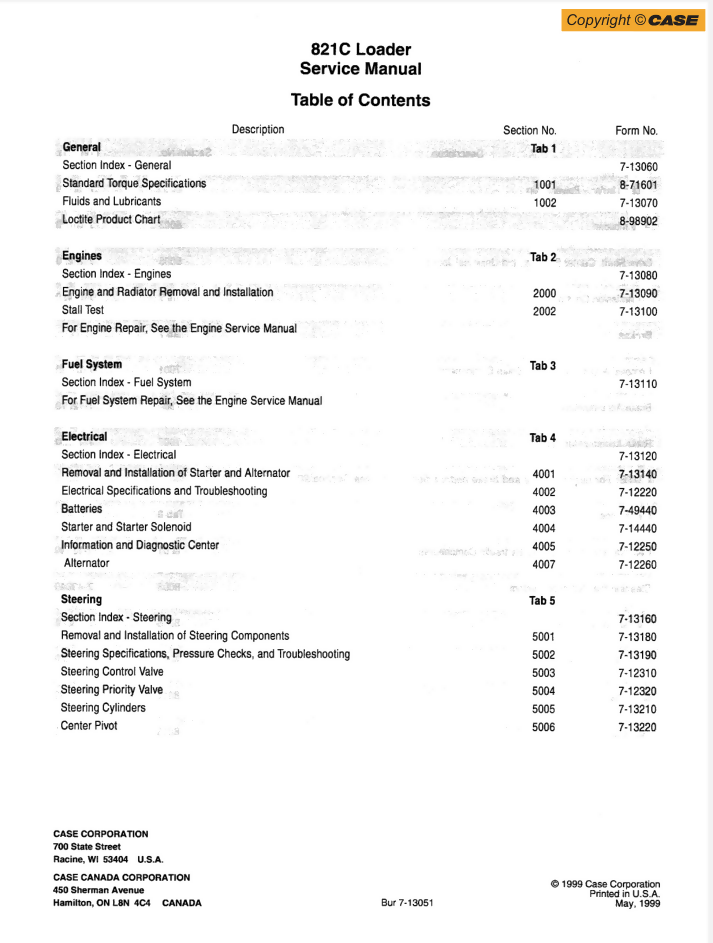 Case 821C WHEEL LOADER REPAIR SERVICE MANUAL- on Lucasgift