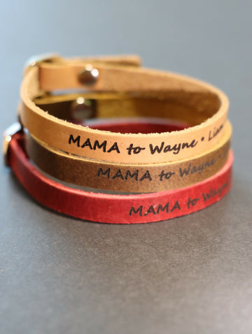 Mama Bracelet, Mom Bracelet, gift for mom, Custom Bracelet, Mother’s Day gift, custom gifts for mom, Leather Bracelet- on Lucasgift