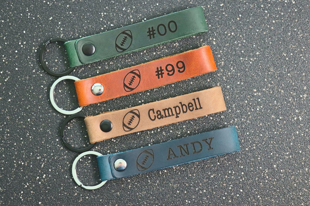 SLIM Football Keychain, Personalized Football Keychain, Football Lover Gift, Football Player Christmas Gift- on Lucasgift