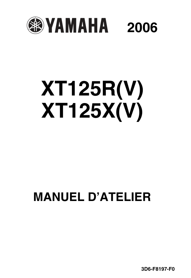 MANUEL REVUE ATELIER RÉPARATION YAMAHA XT XT125R XT125X 2006- on Lucasgift