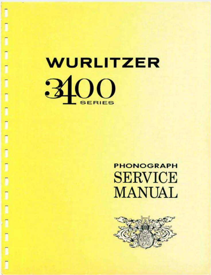 Wurlitzer 3400 Statesman Service Manual- on Lucasgift