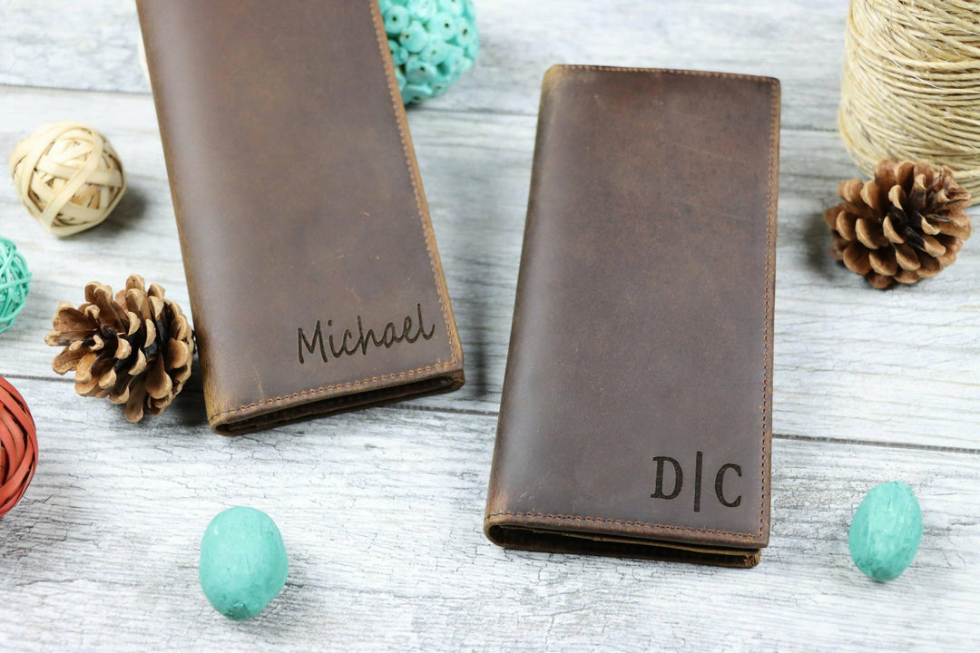15 pcs+ Personalized Long Leather Men Wallet in Bulk , Real Leather, Same Day Shipping, Free Shipping US- on Lucasgift