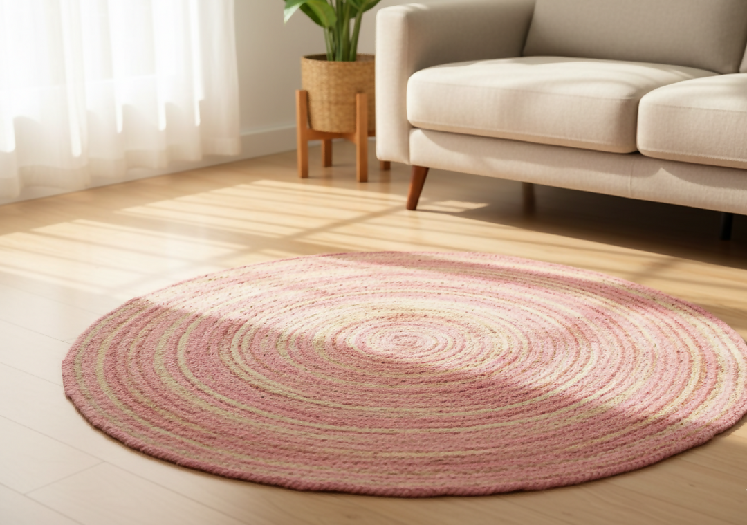 Copy of Sonia Artisan Collections | Natural Jute Scalloped Round Rug | Handmade Rustic Boho Decor- on Lucasgift
