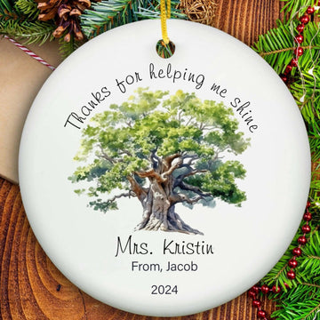 Teacher Christmas Ornament - Ceramic-One Side Printing- on Lucasgift