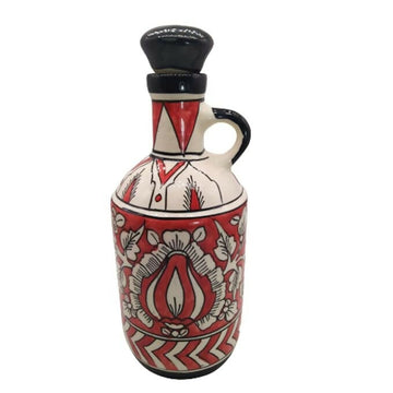 Handcrafted Ceramic Oil Dispenser Bottle with Madhubani Art- on Lucasgift