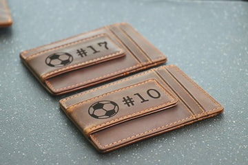 SOCCER Personalized Wallet / Magnet Wallet / Teen Wallet / Name Wallet - LEATHER WALLET- on Lucasgift